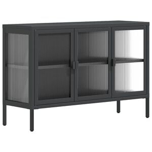 vidaXL Skjenk svart 105x35x70 cm glass og st&aring;l