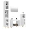 vidaXL Baderomsskapsett 4 stk h&oslash;yglans hvit konstruert tre