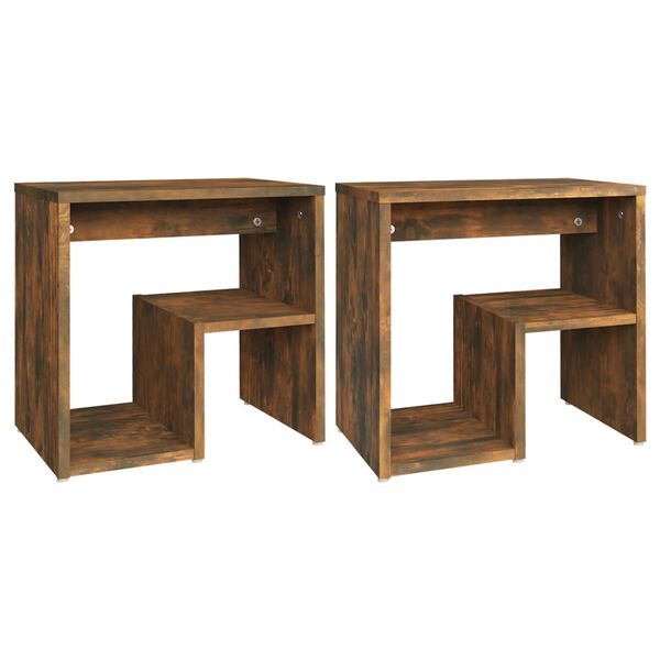 vidaXL Nattbord 2 stk røkt eik 40x30x40 cm konstruert tre