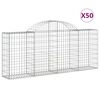 vidaXL Gabionkurver buede 50 stk 200x30x80/100 cm galvanisert jern
