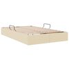 vidaXL Seng med Oppbevaring med madrass Creme 120 x 200 cm stoff