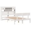 vidaXL Seng med bokhylle uten madrass hvit 135x190 cm heltre furu