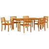 vidaXL Hage Spisegruppe 7 stk. Brun Solid akasietre