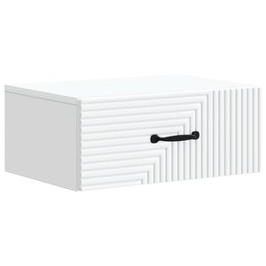vidaXL Vegghengt Nattbord Hvit 49 x 34,5 x 20 cm Konstruert tre