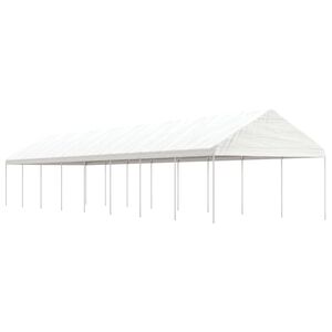 vidaXL Paviljong med tak hvit 17,84x4,08x3,22 m polyetylen