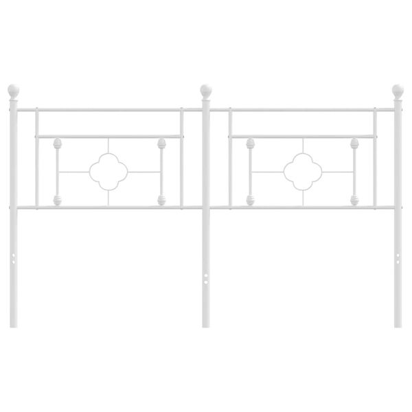 vidaXL Utskiftbar sengegavl i metall hvit 150 cm