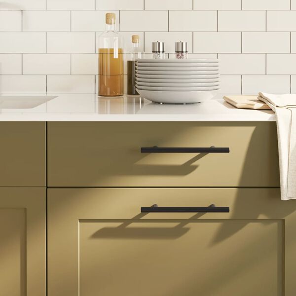 vidaXL Skaphåndtak 20 stk svart 128 mm rustfritt stål