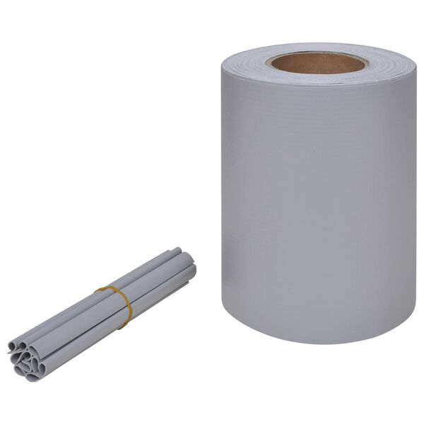 vidaXL Hageskjerm PVC 70x0,19 m lysegrå