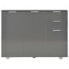 vidaXL Skjenk høyglans grå 107x35x80,5 cm
