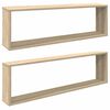 vidaXL Vegghyller kube 2 stk sonoma eik 100x15x30 cm konstruert tre