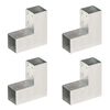 vidaXL Stolpesko 4 stk L-form galvanisert metall 71x71 mm