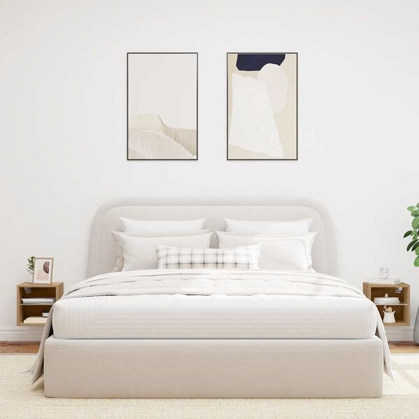 vidaXL Vegghengt TV-benk med LED 2 stk artisan eik 30x28,5x30 cm