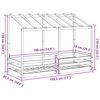 vidaXL Barneseng med tak voksbrun 75x190 cm heltre furu