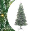 vidaXL Kunstig Julesekk Sn&oslash; Flocket med LED Lys Gr&oslash;nn og hvit 240 cm
