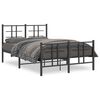 vidaXL Sengeramme i metall med hode- og fotgavl svart 120x190 cm