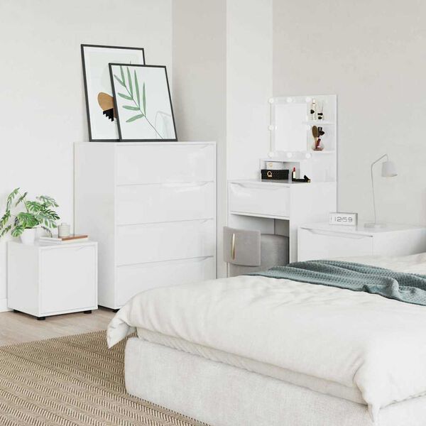 vidaXL Baderomsskap H&oslash;yglanset hvit 40,5 x 40 x 44 cm Konstruert tre