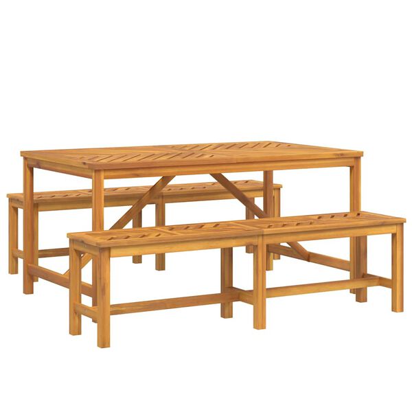 vidaXL Hage Spisegruppe 3 pcs Brun heltre akasie