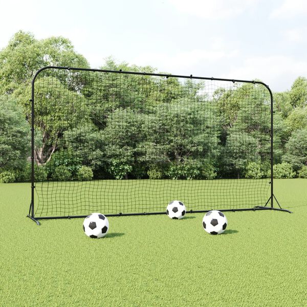 vidaXL Football stoppnett svart 366x90x183 cm HDPE