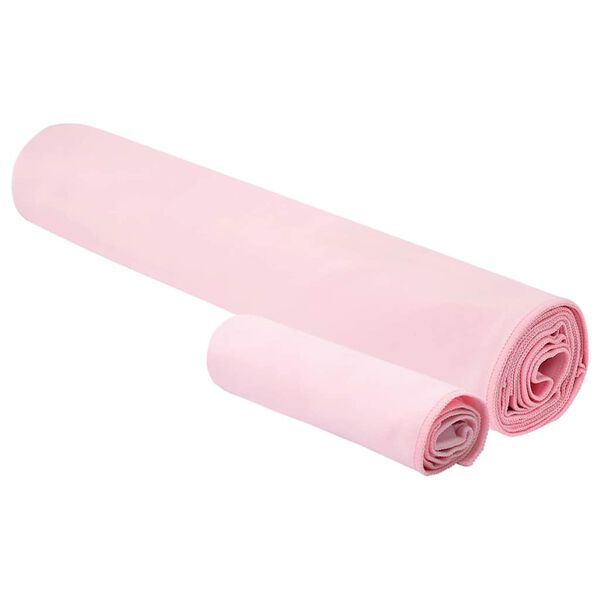 vidaXL Sports håndklesett 2 pcs Rosa stoff
