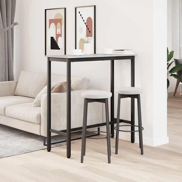 vidaXL bord Gr&aring; Sonoma 100 x 40 x 100,5 cm Konstruksjonsvirke og st&aring;l