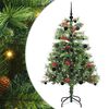 vidaXL Kunstig juletre med LED -stripelys gr&oslash;nn 150 cm PVC og metall