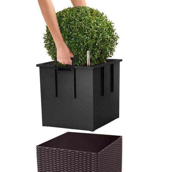 LECHUZA Plantekasse CUBE Cottage 30 ALL-IN-ONE mokka