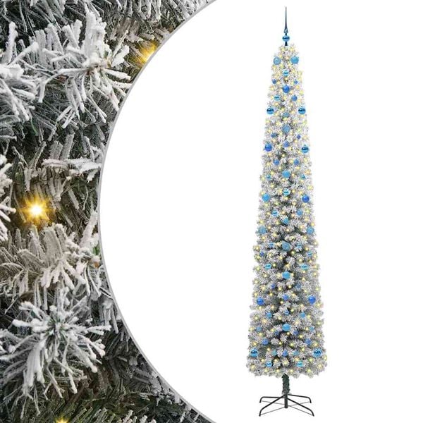 vidaXL Kunstig juletre med 300 LED grønn 270 cm PVC og stål og plast