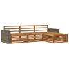 vidaXL Utend&oslash;rs sofa-sett 4 pcs Naturlig Solid akasietre