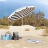 vidaXL Strandparasol Bl&aring; og hvit 206 x 206 x 212 cm