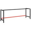 vidaXL Ramme til arbeidsbenk matt svart og r&oslash;d 220x57x79 cm metall