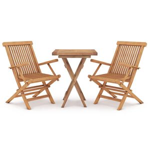 vidaXL Hagespisestuesett 3 deler heltre teak