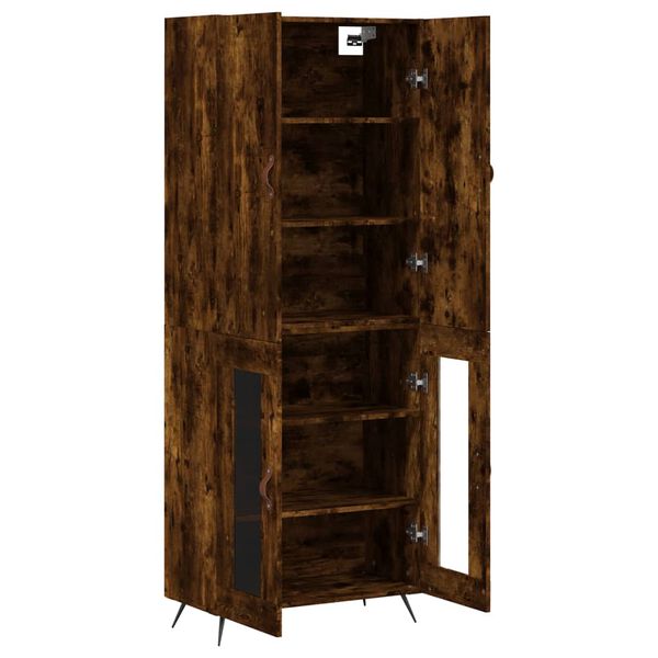 vidaXL Highboard r&oslash;kt eik 69,5x34x180 cm konstruert tre