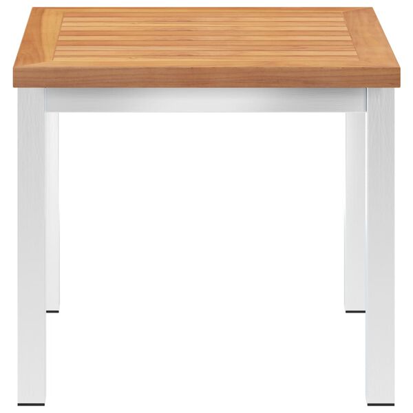 vidaXL Sidebord til hage 45x45x38 cm heltre teak og rustfritt stål