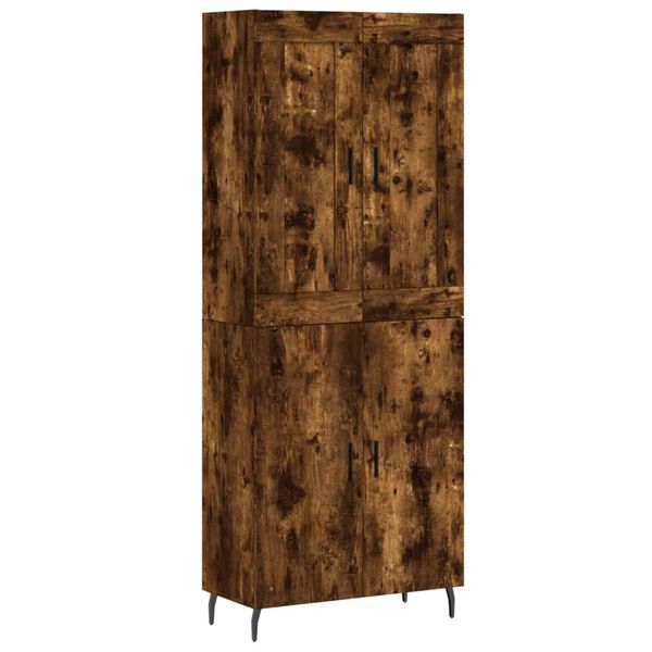 vidaXL Highboard r&oslash;kt eik 69,5x34x180 cm konstruert tre