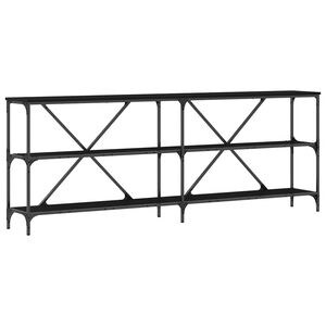 vidaXL Konsollbord med hylle Svart Eik 200 x 30 x 75 cm Konstruert tre