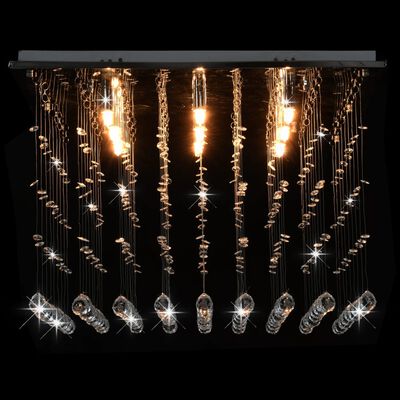 vidaXL Taklampe med krystallperler sølv kubisk G9