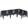 vidaXL Hagesofa Set med pute 4 pcs Antrasitt Stål