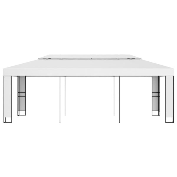 vidaXL Paviljong med dobbelt tak 3x6 m hvit
