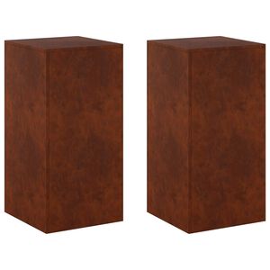 vidaXL Planteholder 2 pcs Rusten 40 x 40 x 80 cm Cortenst&aring;l