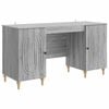 vidaXL Skrivebord med d&oslash;r Gr&aring; sonoma 142,5 x 50 x 75 cm Konstruert tre