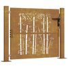 vidaXL Hageport 100x75 cm cortenst&aring;l bambusdesign
