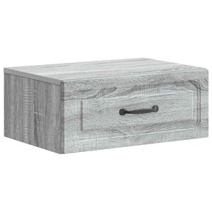 vidaXL Vegghengt Nattbord Gr&aring; sonoma 49 x 34,5 x 20 cm Konstruert tre
