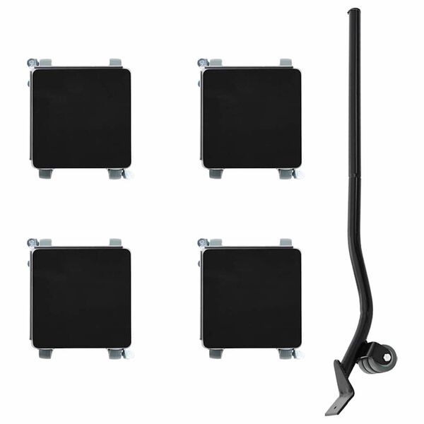 vidaXL M&oslash;belhjul 4 stk med l&oslash;fter 13,5x13,5x6 cm st&aring;l 1300 kg