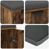 vidaXL Gangbenk med pute med lagring Gammelt tre 60 x 38 x 46 cm