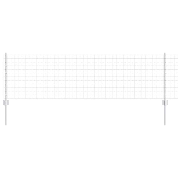 vidaXL Gjerde med stolpe s&oslash;lv 0,6 x 10 m St&aring;l