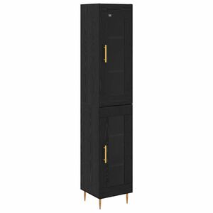 vidaXL H&oslash;yskap 2 pcs Svart Eik 34,5 x 34 x 180 cm Konstruert tre