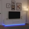 vidaXL TV-benk med LED-lys hvit 160,5x41x50 cm