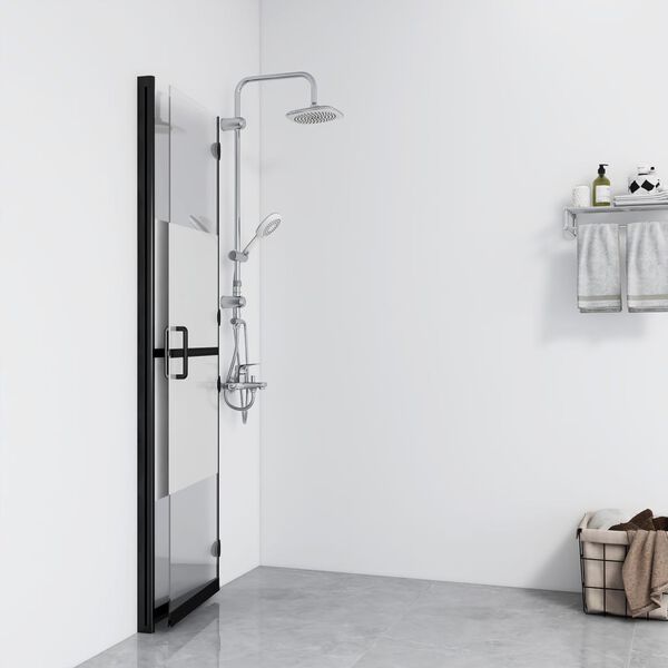 vidaXL Sammenleggbar dusjvegg med halvfrostet ESG-glass 80x190 cm