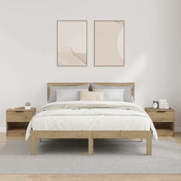 vidaXL Sengeskap 2 pcs Artisan Eik 40 x 39 x 40cm Konstruert tre