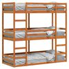 vidaXL Trippel k&oslash;yeseng voksbrun 80x200 cm heltre furu